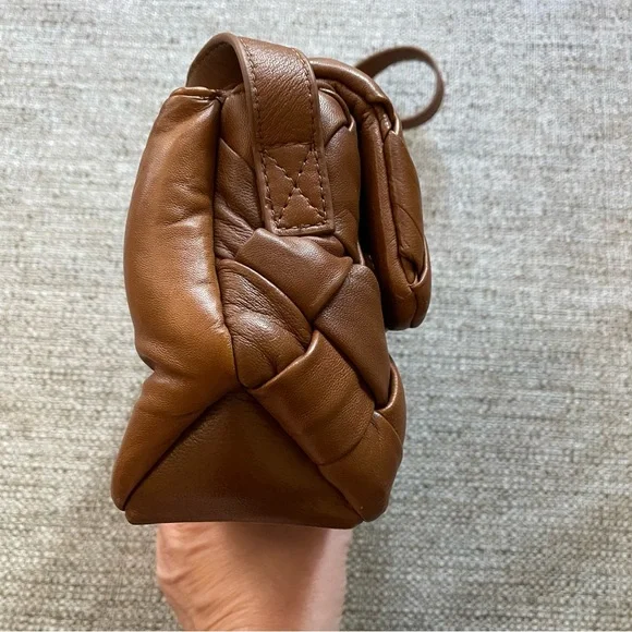 DUNE LONDON Woven Brown Leather Crossbody Bag - Picture 8 of 14